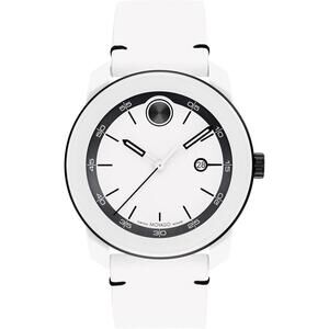 Movado Men's White Dial Watch with Black Accents